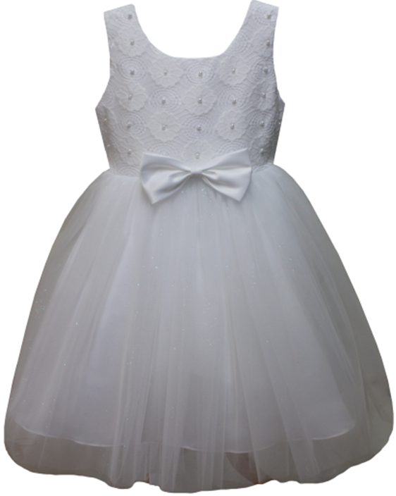 Girls Fancy Dress in White #0232301