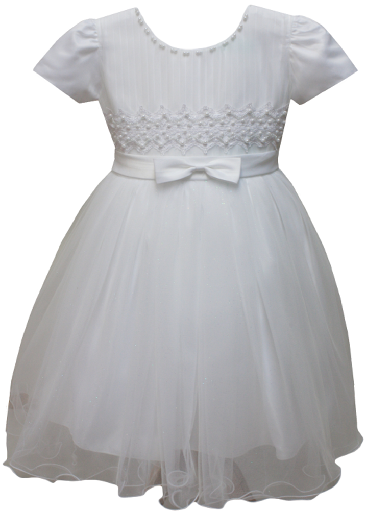 Girls Fancy Dress in White #0232318-1