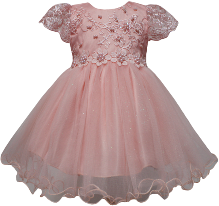 Girls Fancy Dress in Blush Pink #0232319