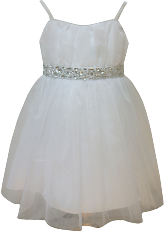 Girls Fancy Dress in White #0232327