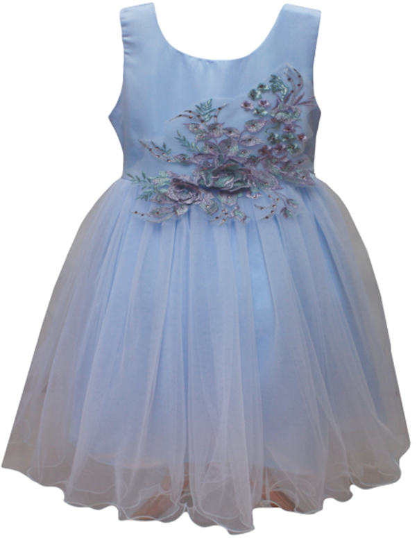 Girls Fancy Dress in Baby Blue #0232338