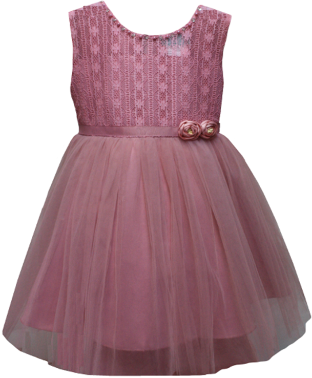 Girls Fancy Dress in Rose Pink #0232352