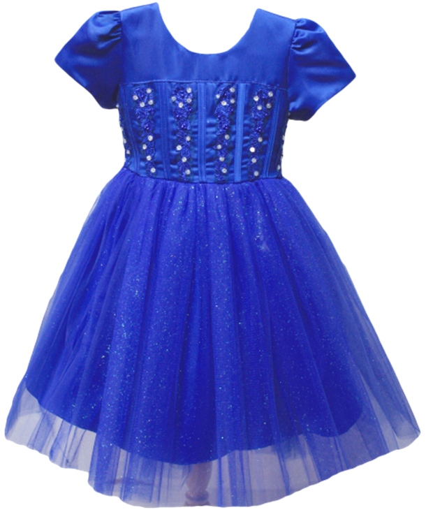 Girls Fancy Dress in Royal Blue #0232356