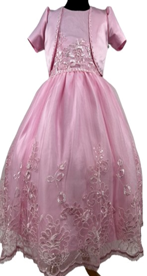 Girls Fancy Long Dress in Pink #0232366