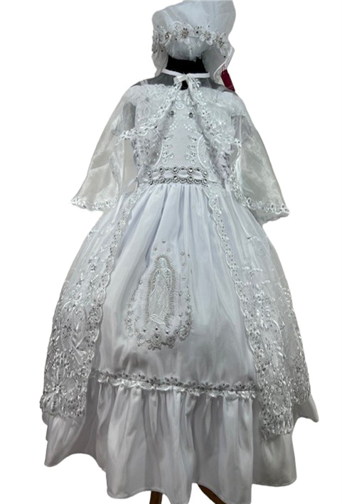 Girls Communion Long Dress in White #0232371