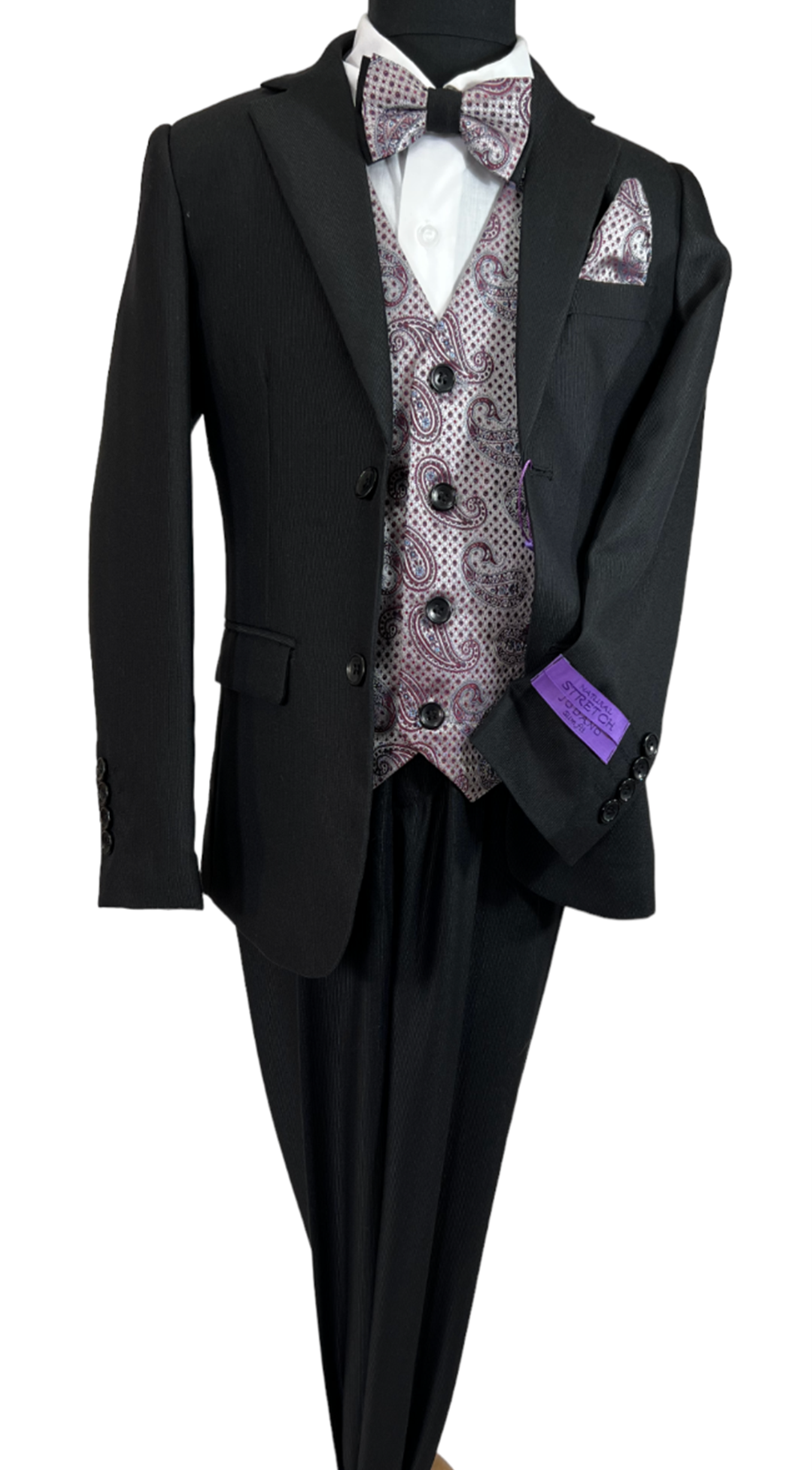 JODANO Boys 5 Piece Suit in Black #2121206