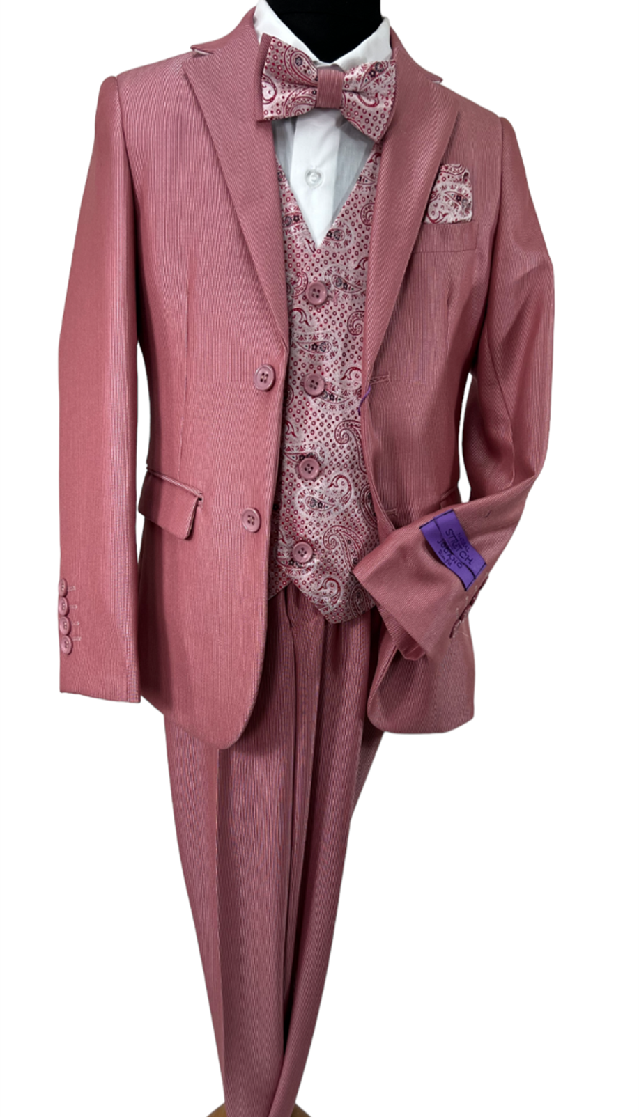 JODANO Boys 5 Piece Suit in Rose Pink #2121206