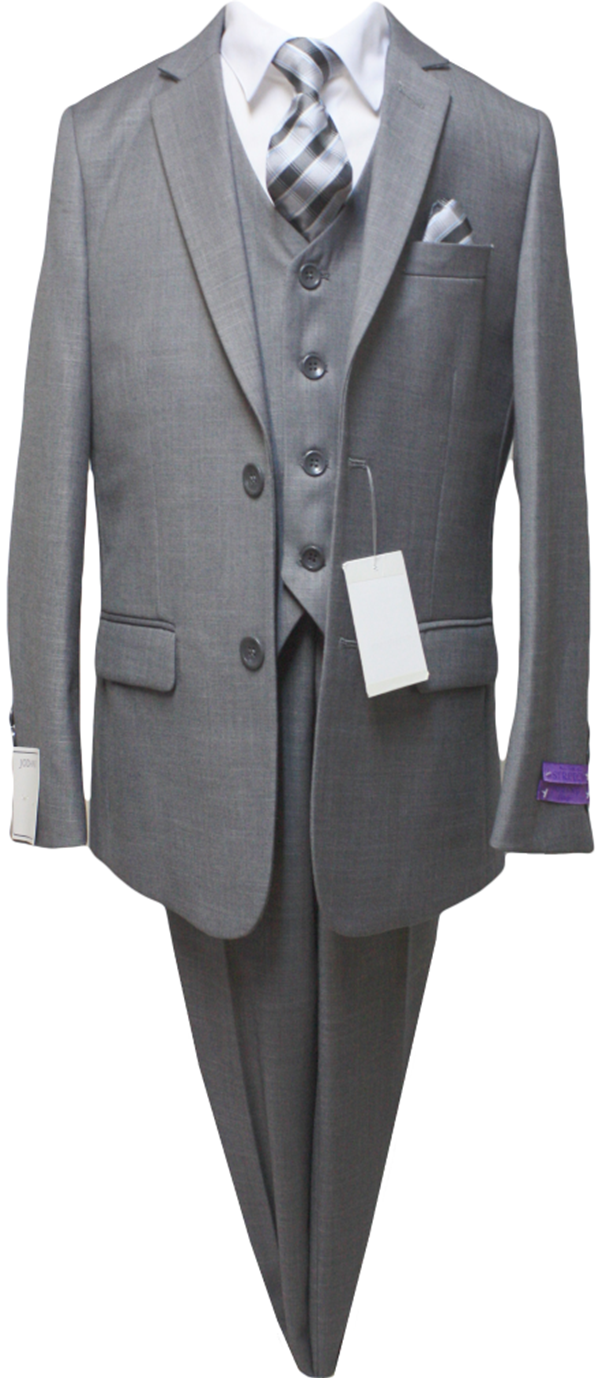 JODANO Boys 5 Piece Suit in Gray #2121207