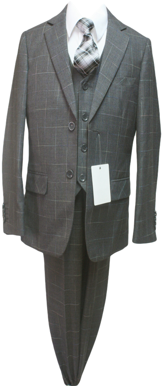 JODANO Boys 5 Piece Suit in Charcoal #2121216