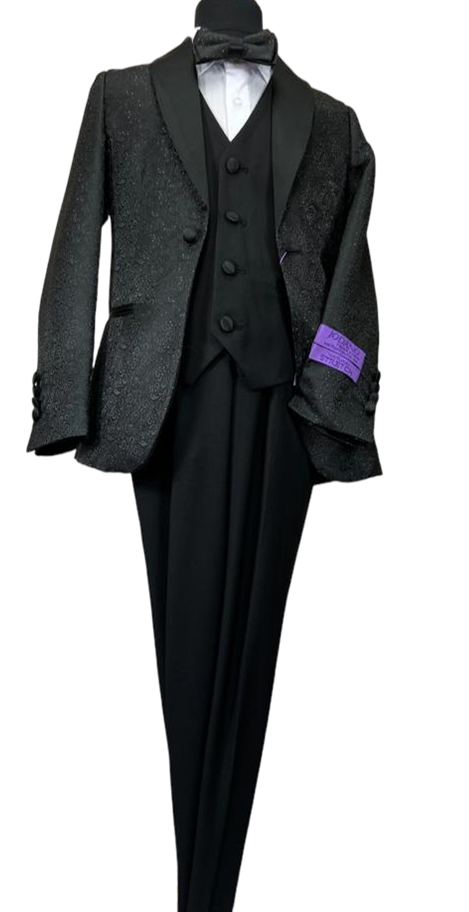 JODANO Boys 5 Piece Suit in Black #2121230