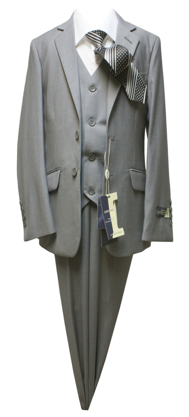 JODANO Boys 5 Piece Suit in Light Gray #2121304-5