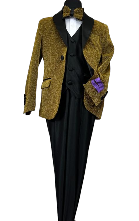 JODANO Boys 5 Piece Suit in Dark Gold #2121468