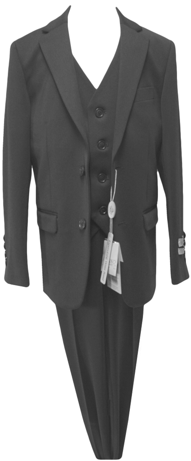 JODANO Boys 3 Piece Suit in Black #2131304