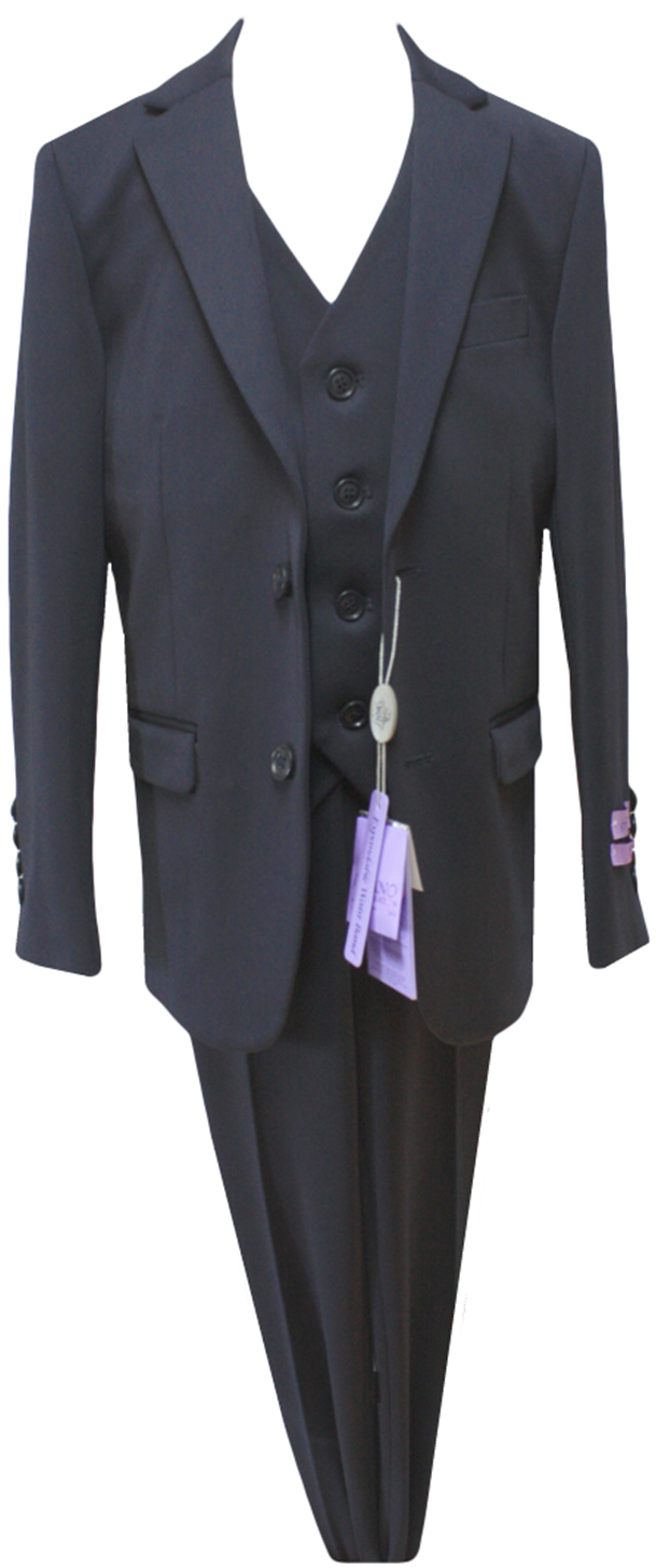 JODANO Boys 3 Piece Suit in Dark Navy Stretch Fabric #2131370