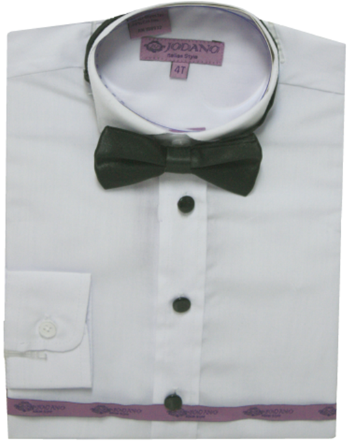 Boys' Long Sleeve Button Down & Bow Tie in White #2502503