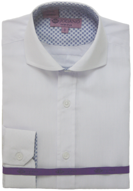 Boys' Long Sleeve Button Down in White/Baby Blue #2502505