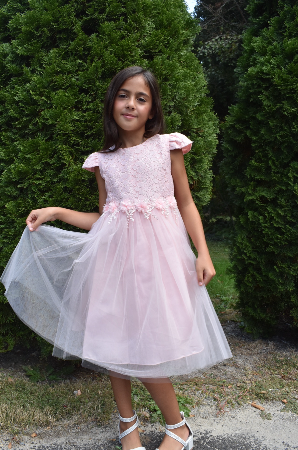 Girls Fancy Dress in Blush Pink #0232354