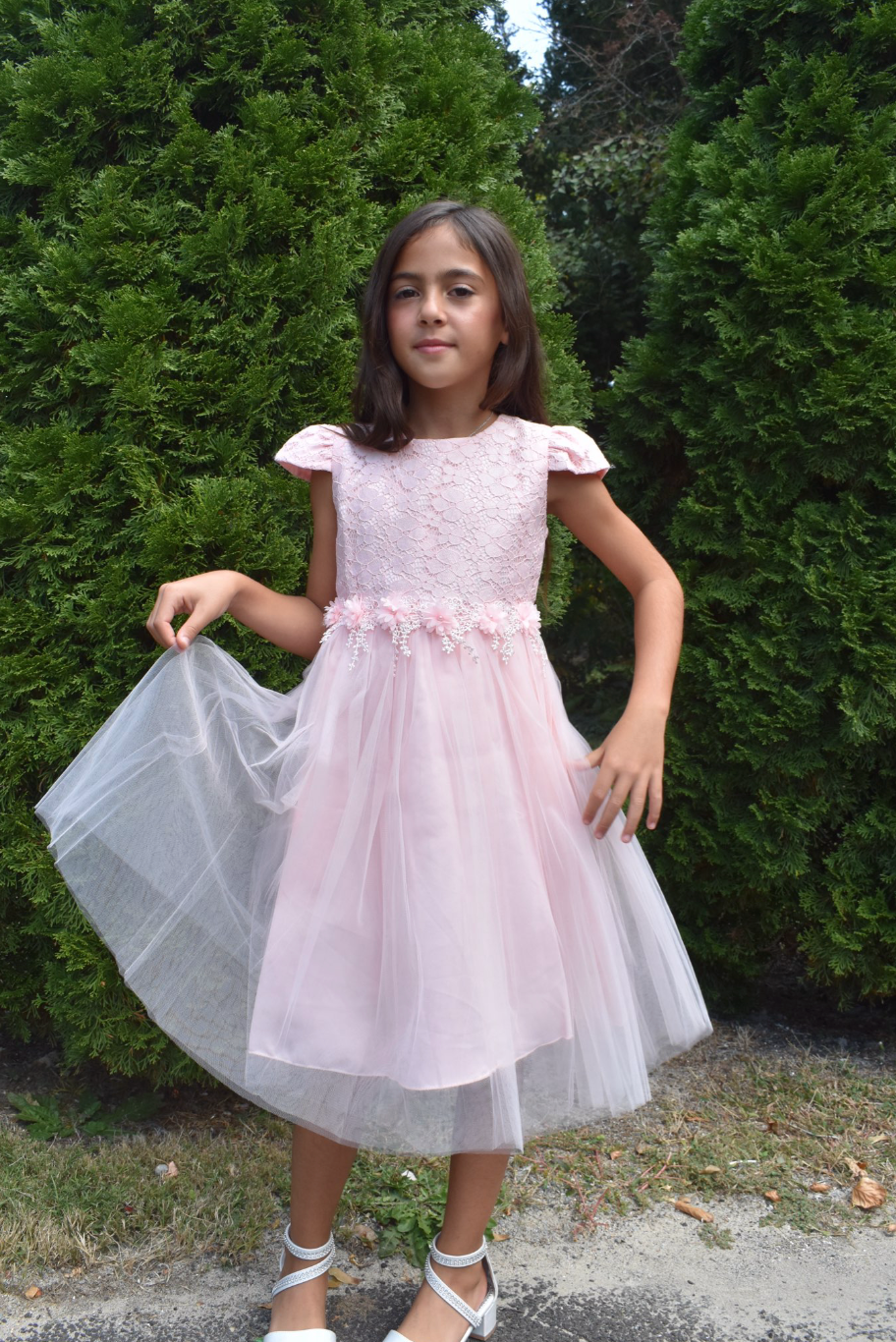 Girls Fancy Dress in Blush Pink #0232354