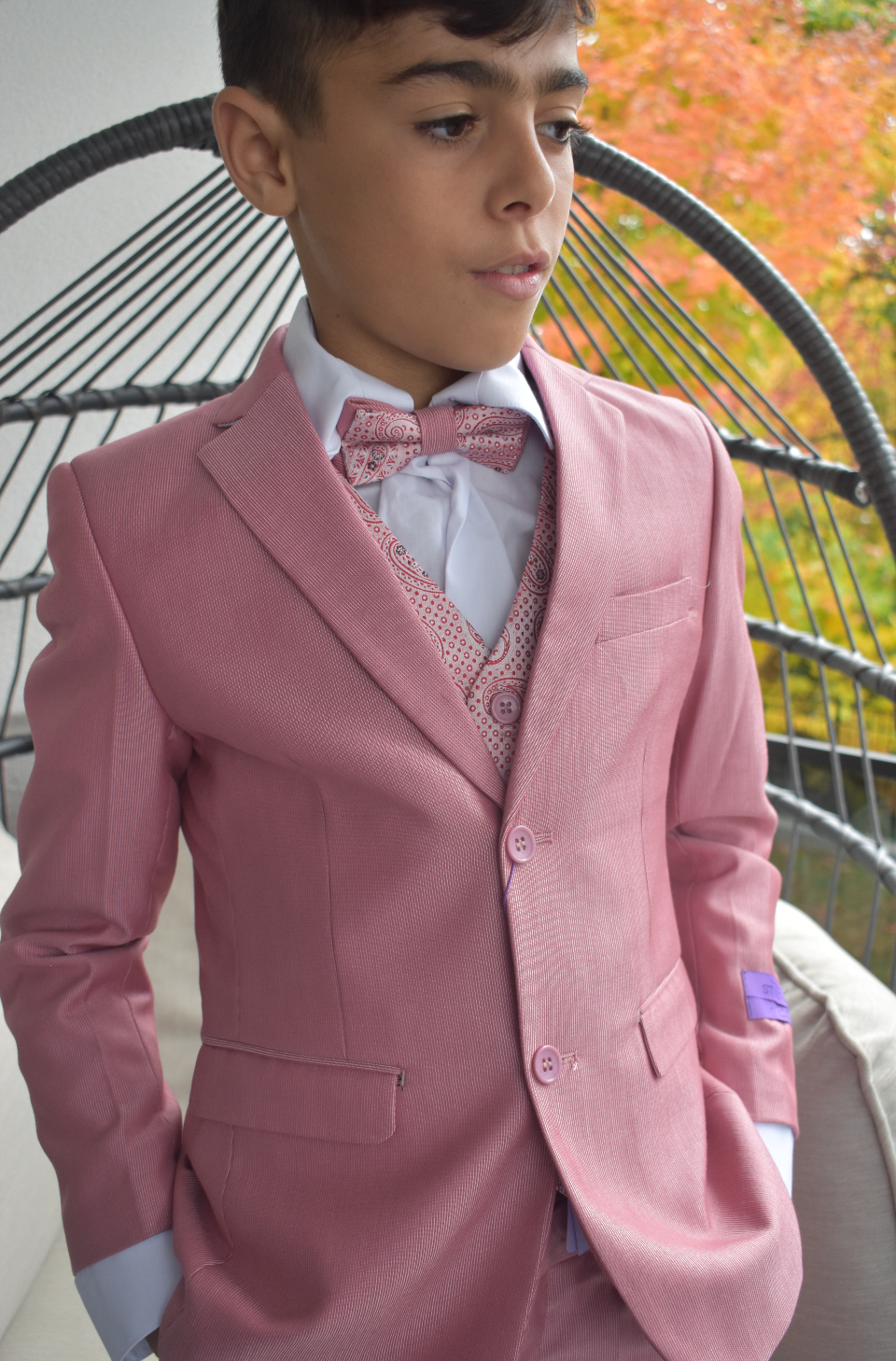 JODANO Boys 5 Piece Suit in Rose Pink #2121206