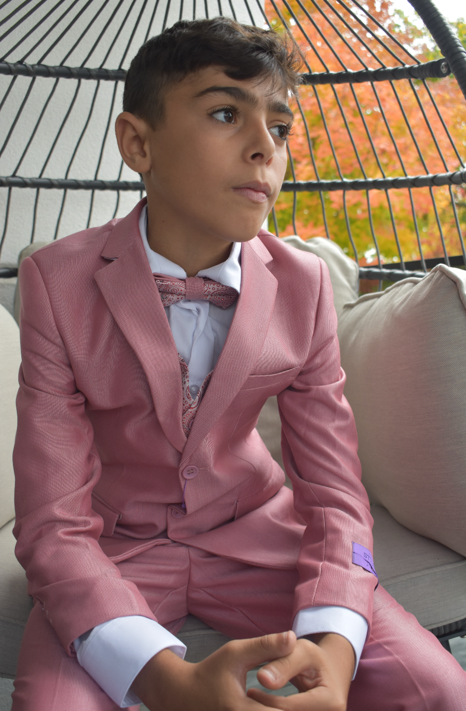 JODANO Boys 5 Piece Suit in Rose Pink #2121206