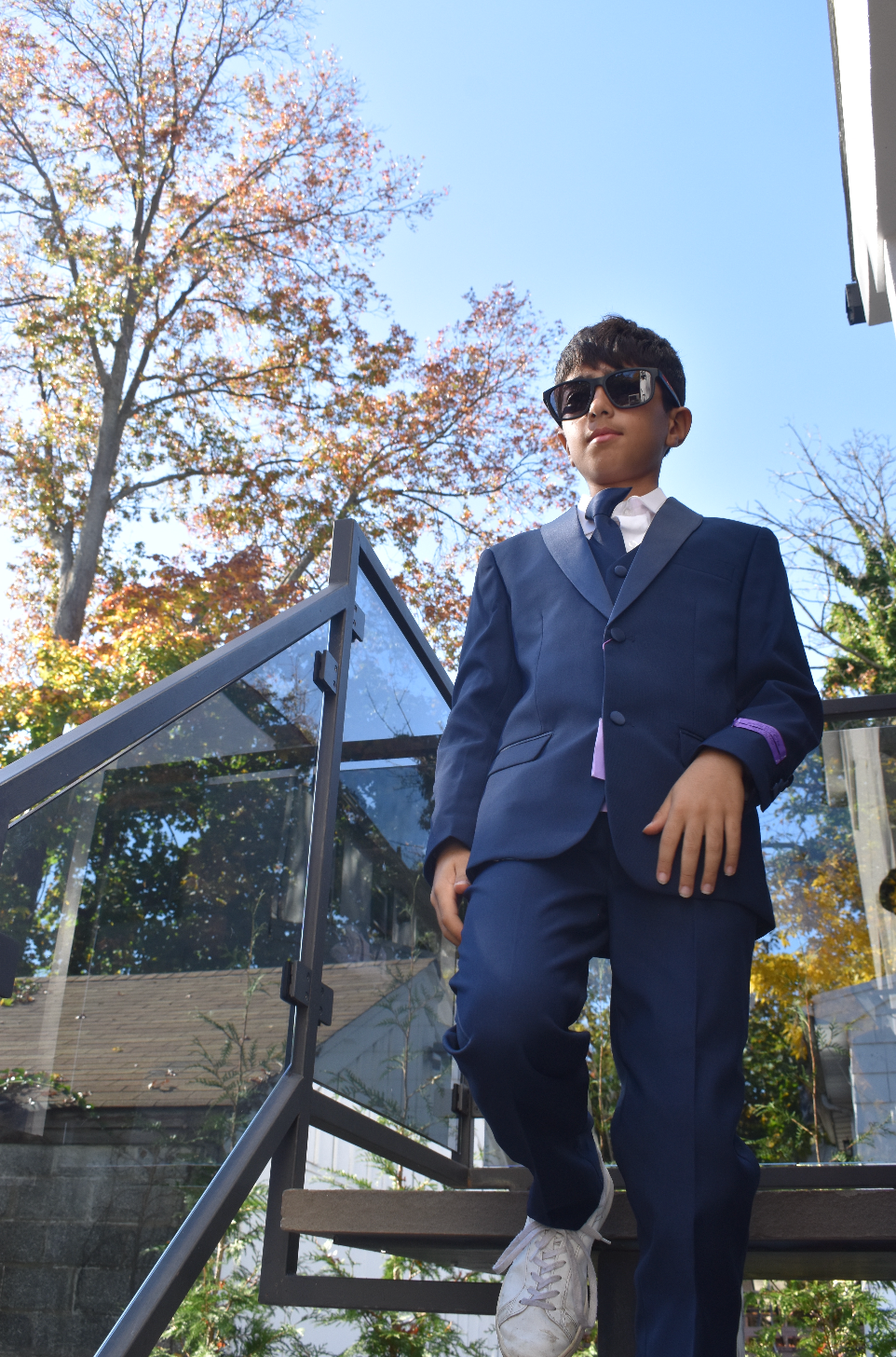 JODANO Boys 5 Piece Suit in Navy #2121222