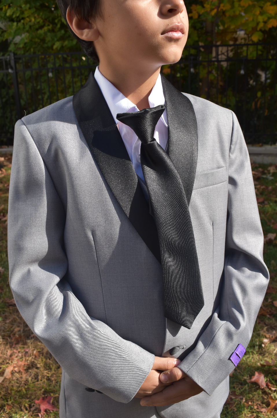 JODANO Boys 5 Piece Suit in Light Gray #2121222