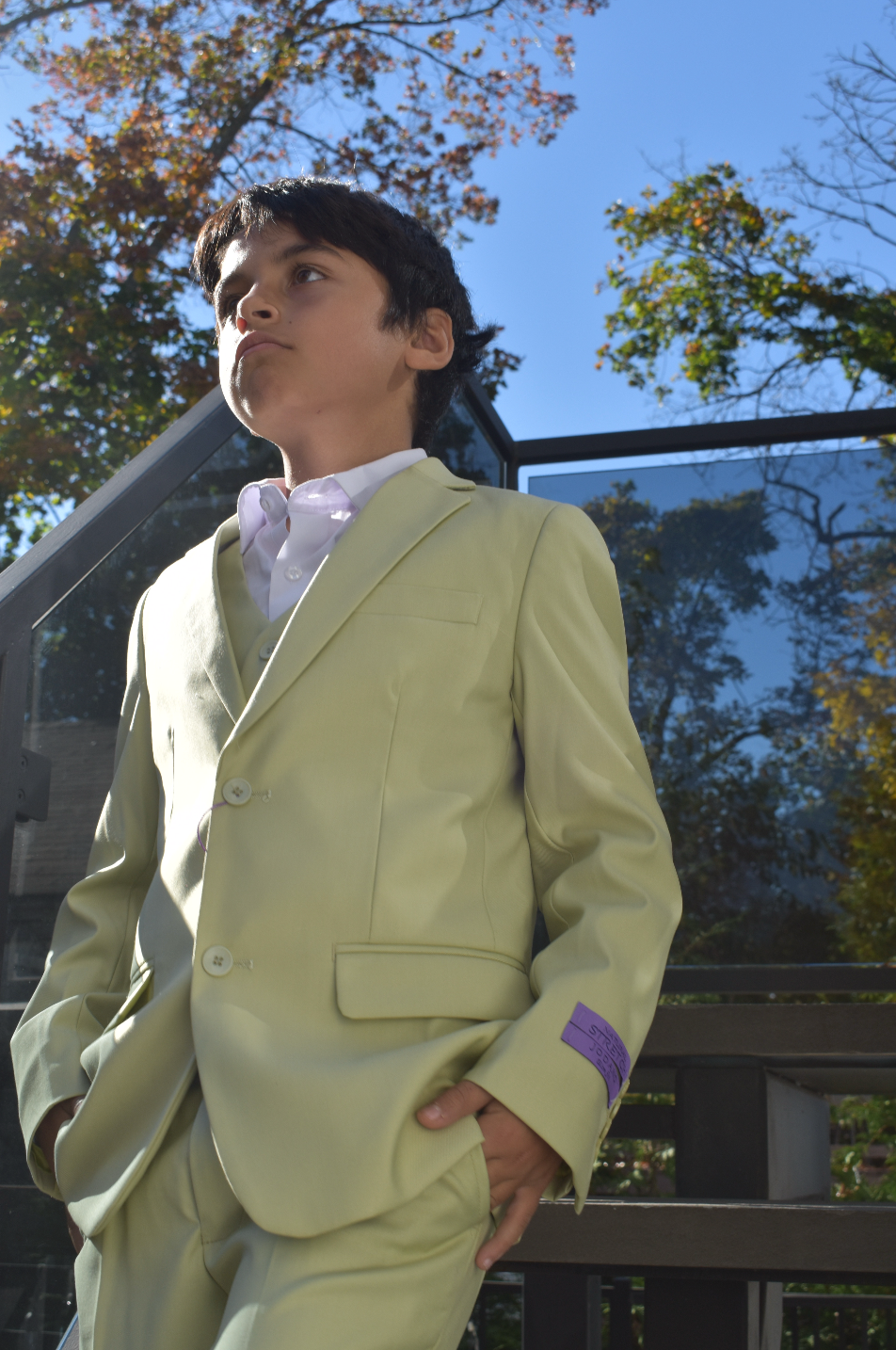 JODANO Boys 5 Piece Suit in Light Sage #2121304-5