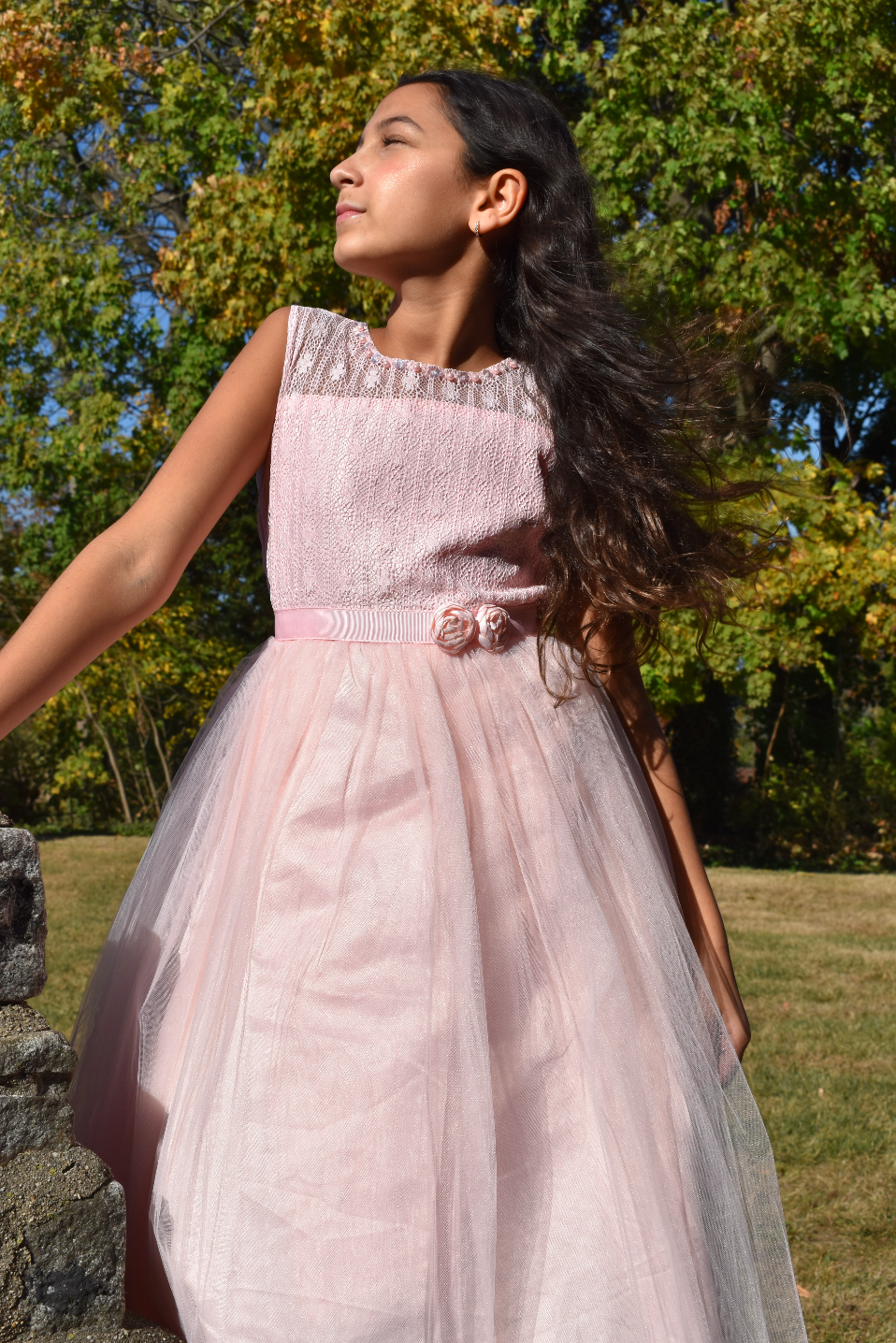 Girls Fancy Dress in Blush Pink #0232352